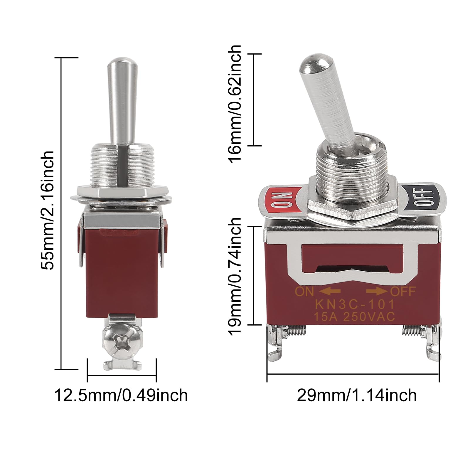 Snapklik.com : ACEIRMC 4pcs Marine Toggle Switch 12V DC 30A Waterproof ...