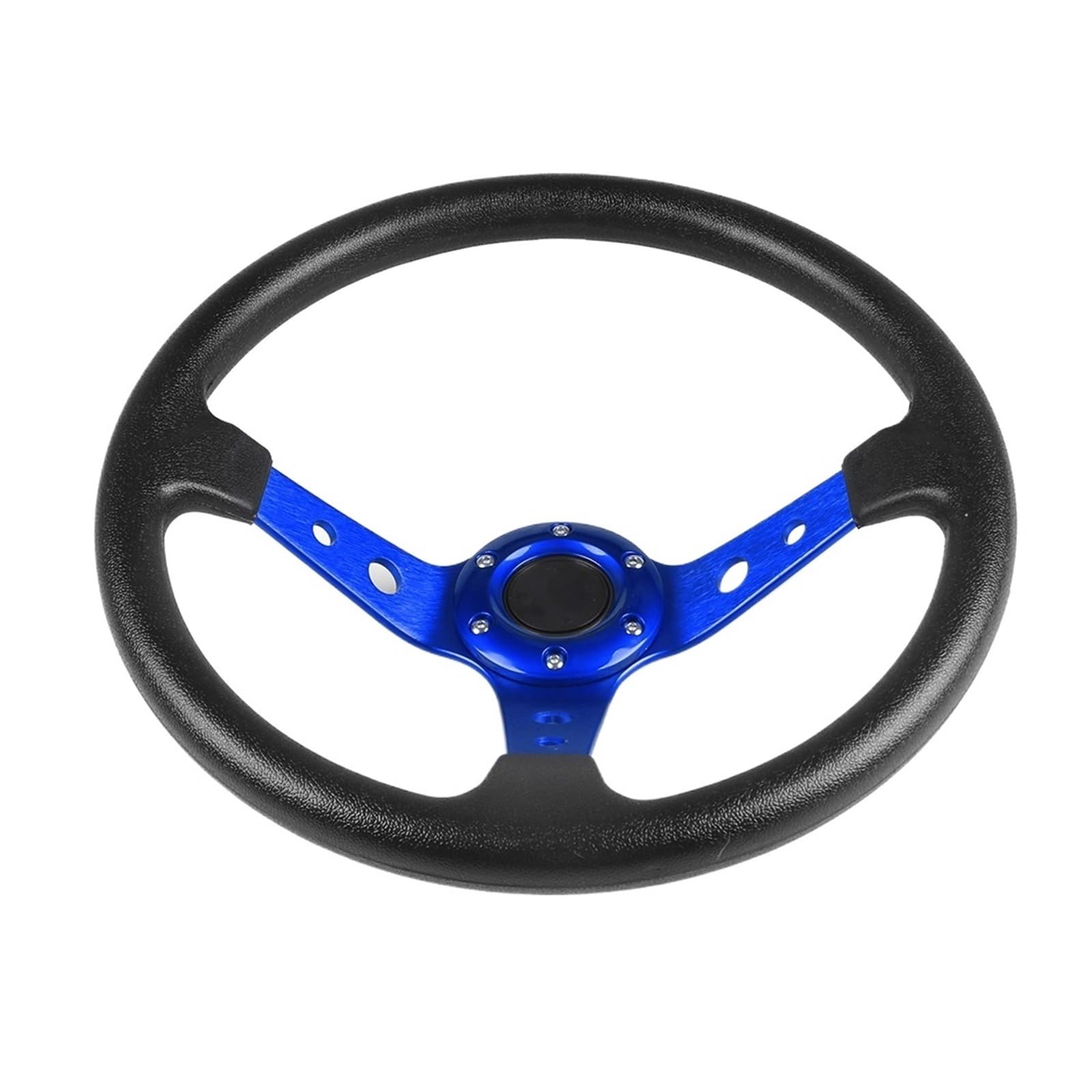 Shuogoufeng Store 14cali 350mm kierownica wyścigowa samochodowa kierownica stopu aluminium głęboka kukurydza Sport Drifting kierownice uniwersalne kierownic(Blue)