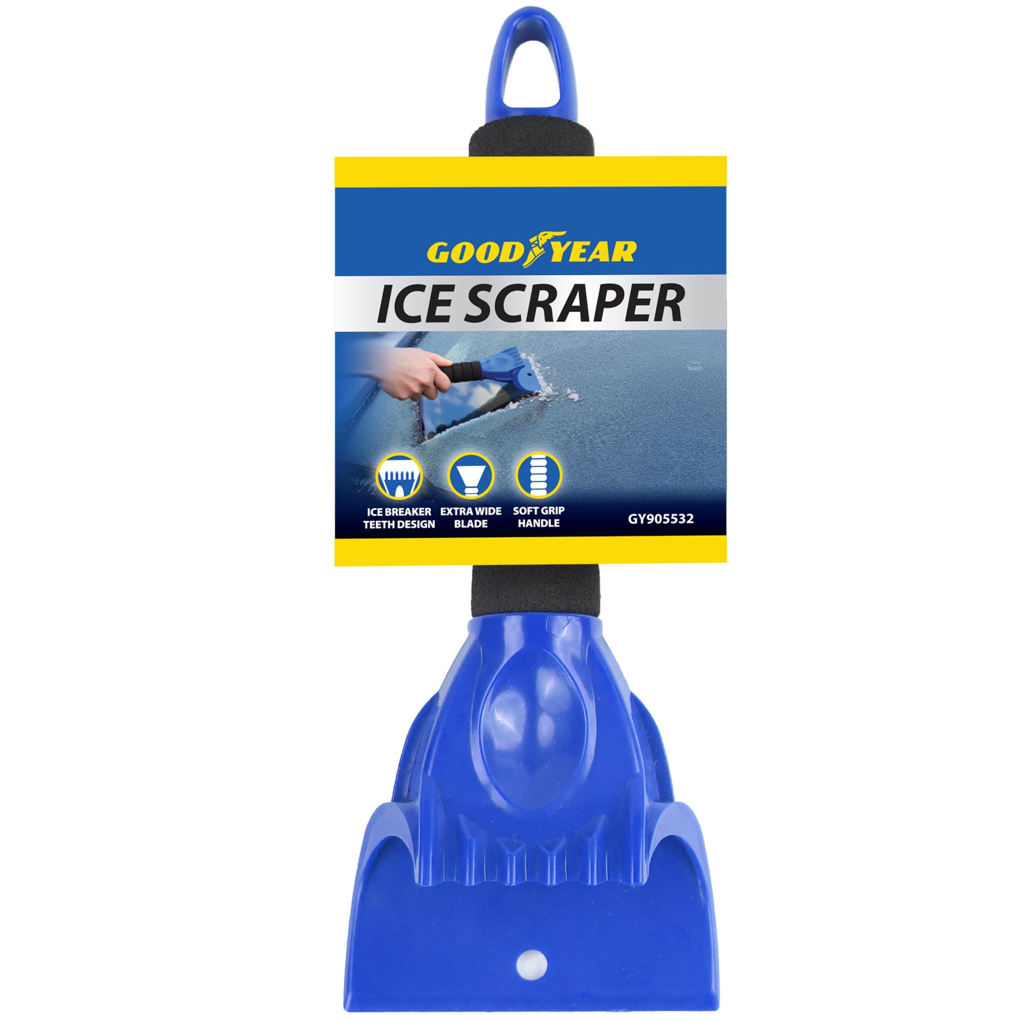 Goodyear Ice Scraper With Ice Breaker Teeth & Extra Wide Blade Soft Grip Handle from B&Q