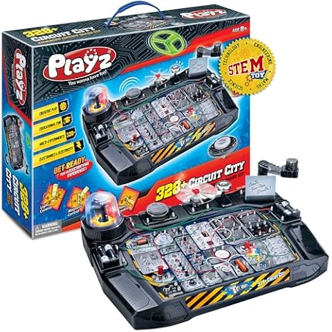 Playz Advanced Electrical Circuit Board Engineering Kit for Kids with 328+ STEM Projects on Electricity, Voltage, Currents, Resistance, & Magnetic Science | Gift for Children Age 8-13+ Cover