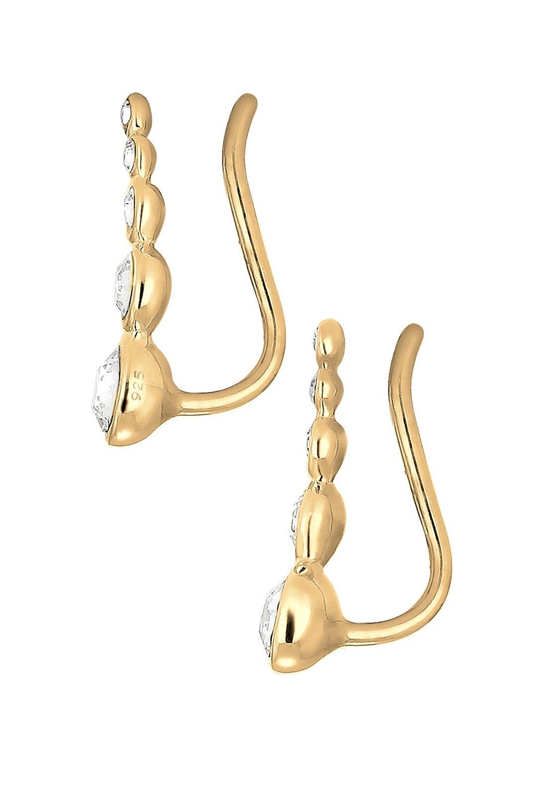 Elli Damen Ohrringe Earcuff Geo Kristalle Rosé vergoldet