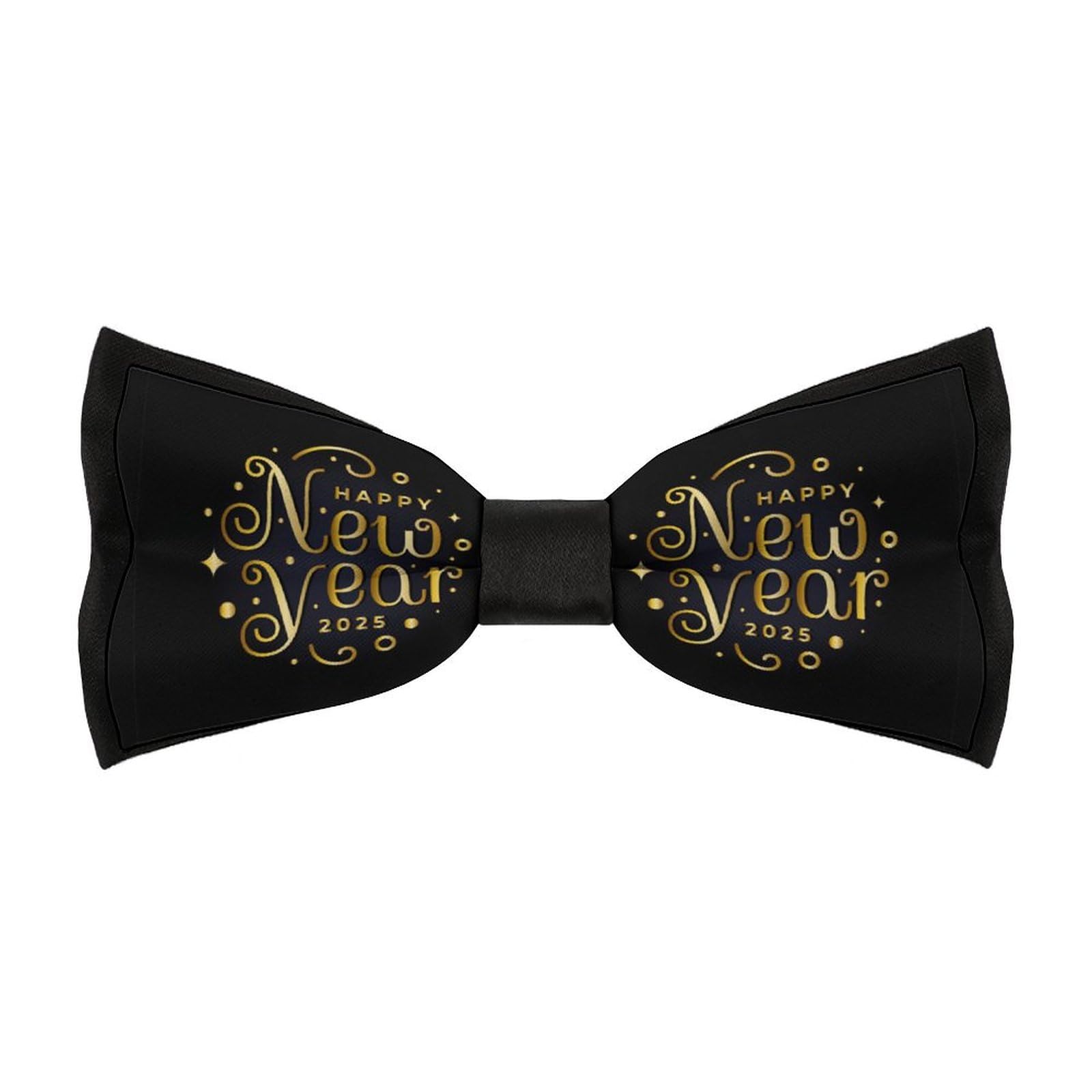 JYYAU Happy New Year 2025 Bow Tie Adjustable Necktie For Men Business Fashion Pre-tied Tie Neckwear Novelty Accessory For Weddings Party Festival