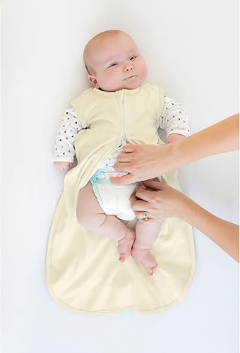 Miniatura 6 de SwaddleDesigns Saco de dormir de algodón, color amarillo pastel, grande de 12 a 18 meses, manta portátil con cremallera de 2 vías