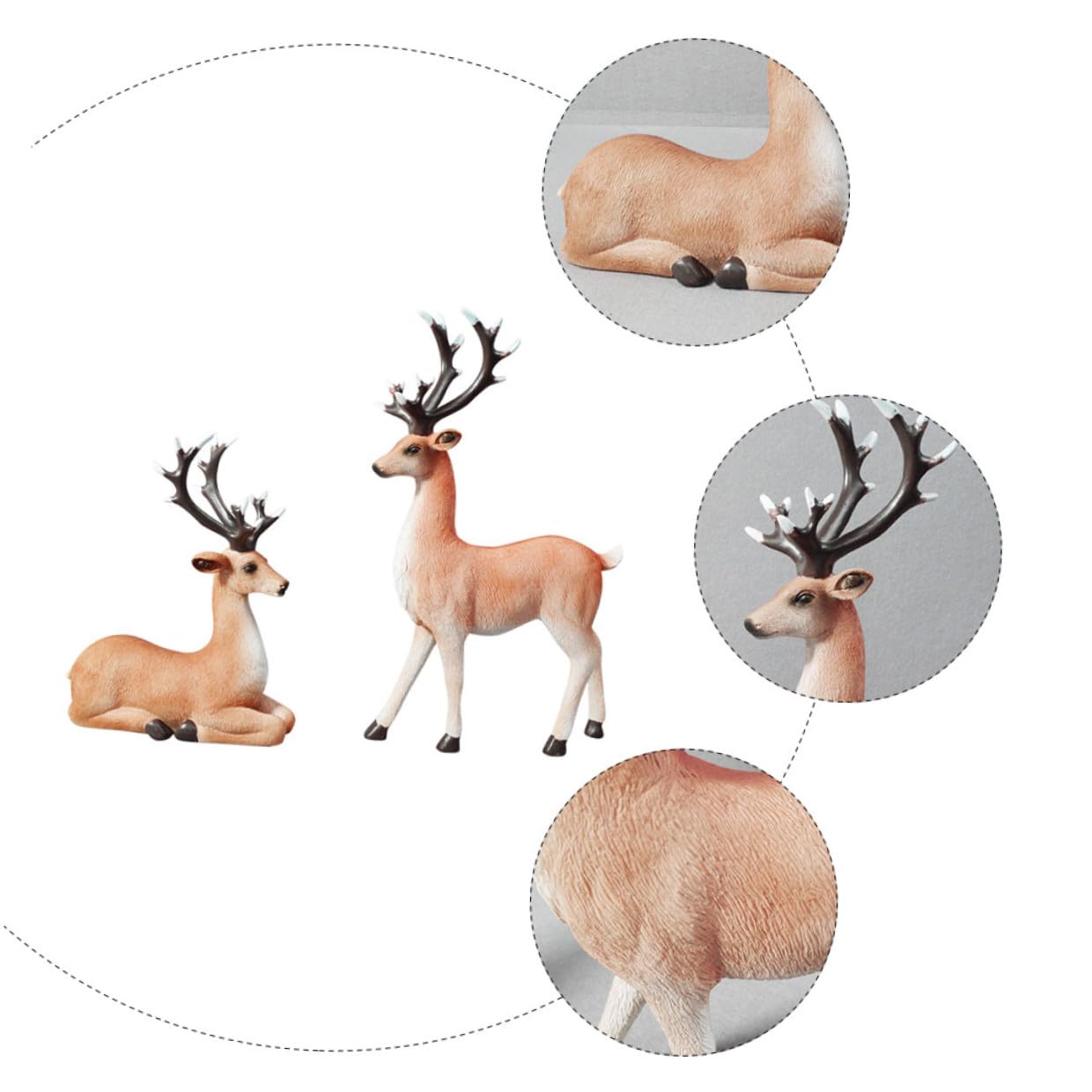 Elchfiguren aus Kunstharz Tischdeko Elch Tier-Ornament Dekoration für Zuhause und Büro Geschenkidee für Naturliebhaber