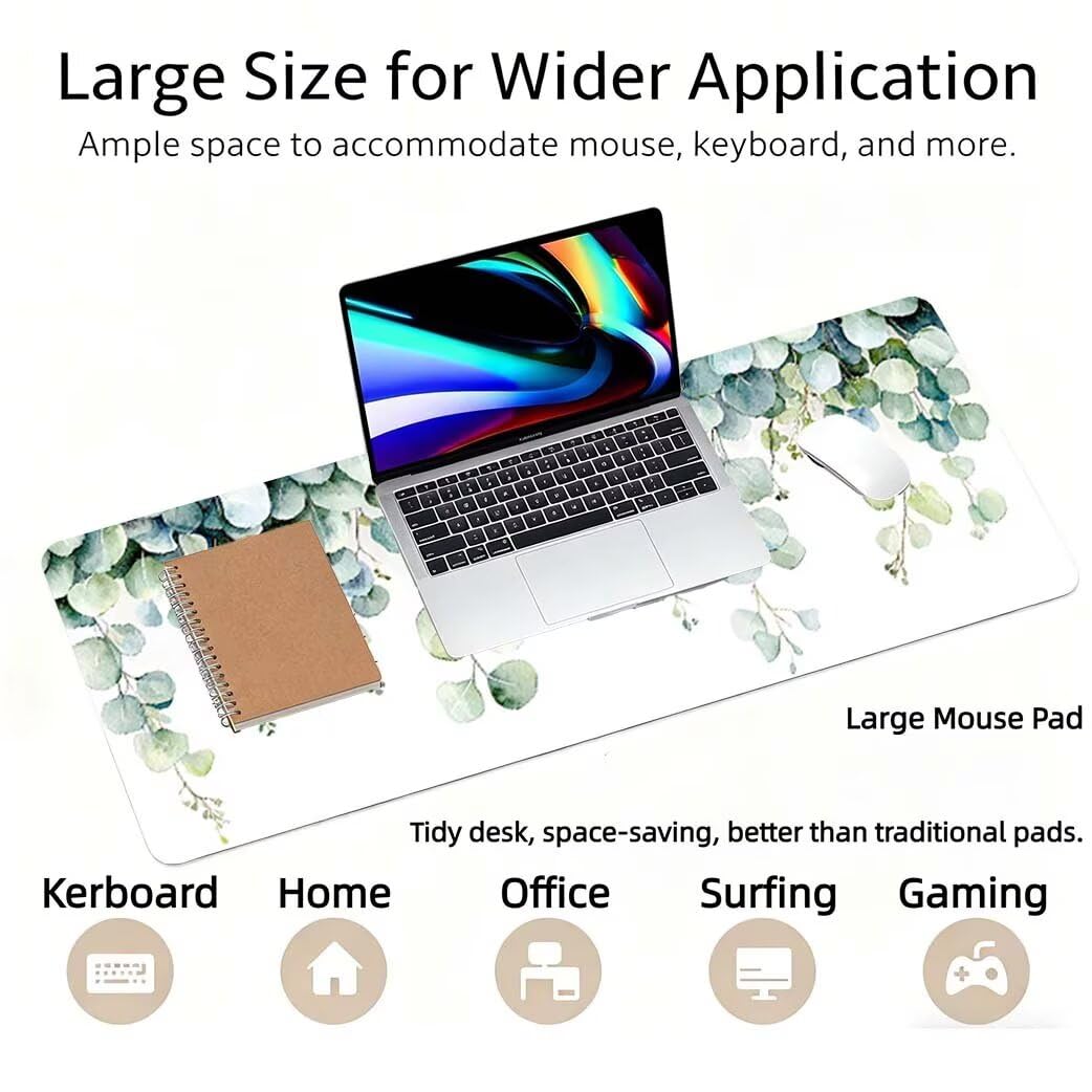 Lpfieonn Böhmen Schreibtischunterlage XXL, Abaishi Schreibtischunterlagen Großes, Gaming Mousepad XXL mit ernähter Rand und Rutschfeste Gummibasis, Desk Mat für PC/Laptop/Mausa 120x60cm PF-1836