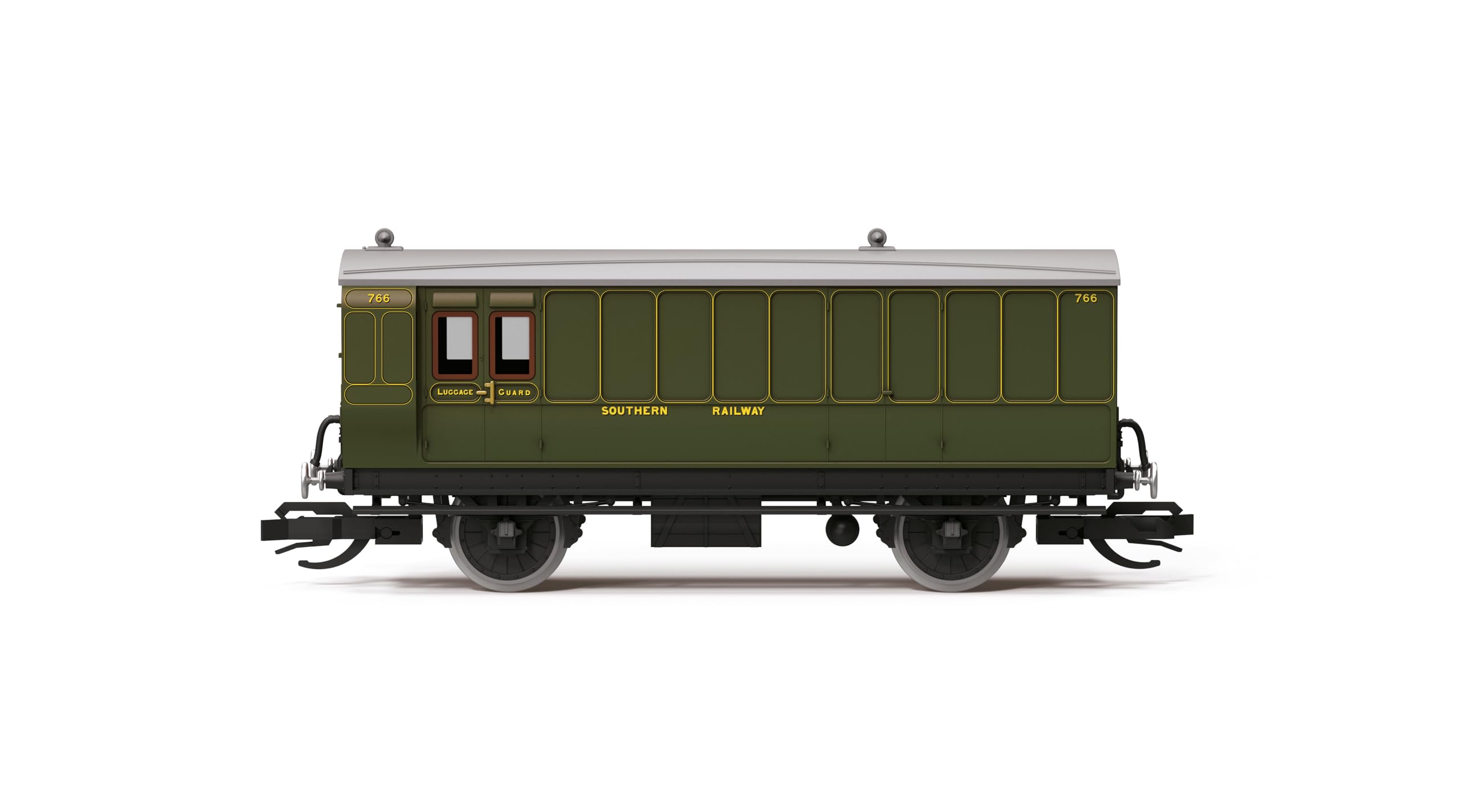 Hornby TT TT4054 SR 4 Wheel Coach 3rd Class Brake Baggage, Green