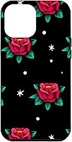 Vista 25 de Roses Fifties Black Red Rockabilly Pinup Rose Retro Fashion Case for iPhone 17
