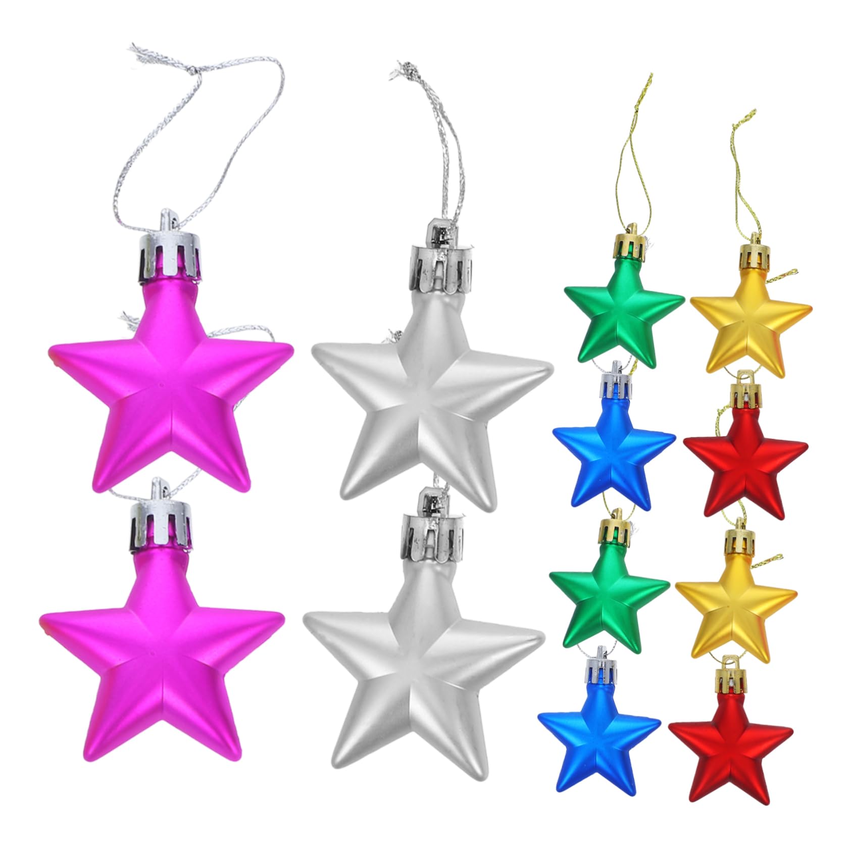 Amosfun 4 Set Di Ornamenti Appesi Per Albero Di Natale Ornamenti A Forma Di Stella Decorazioni Per Albero Di Natale Pendenti Natalizi 12 Pezzi * 4