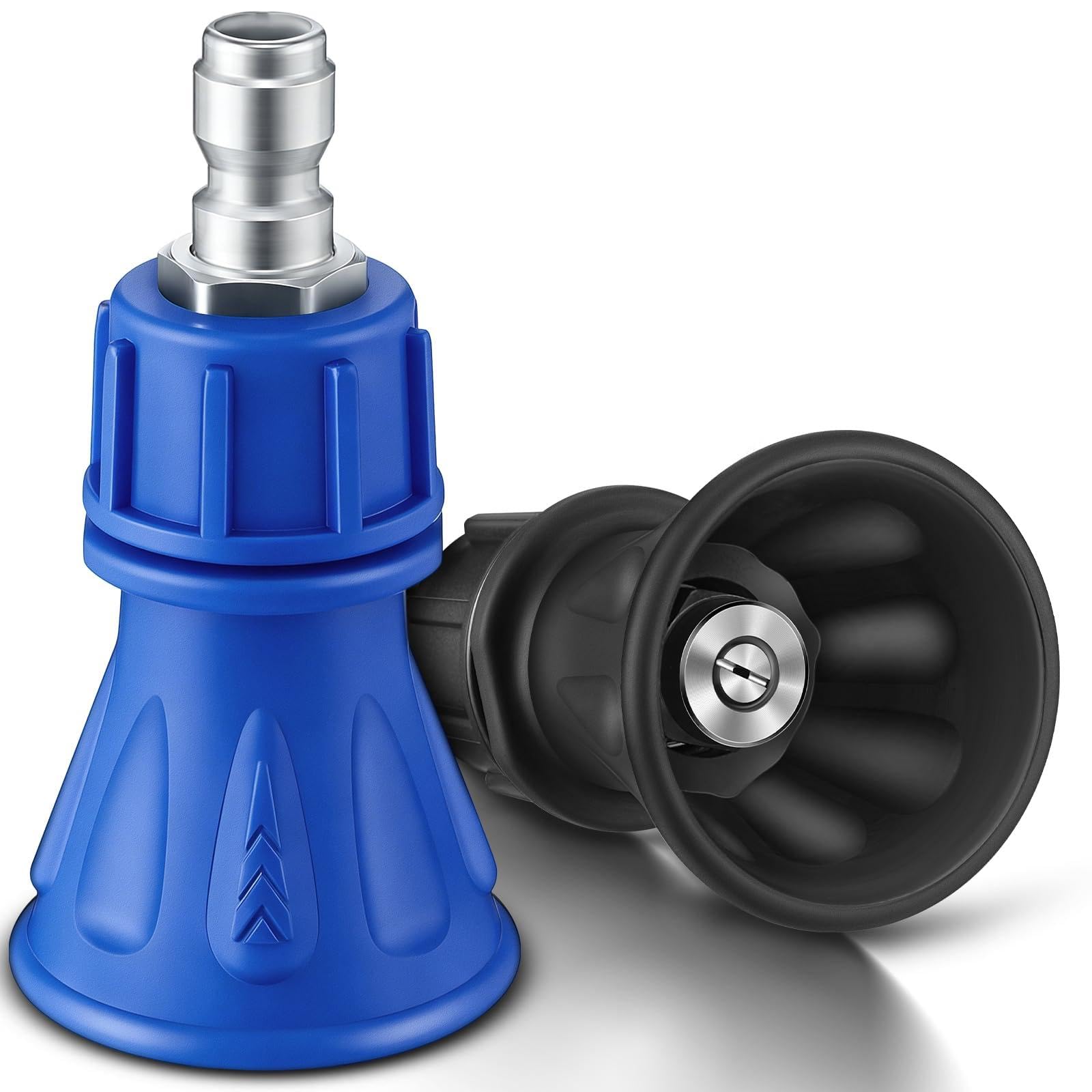 2 Pack Pressure Washer Nozzle Guard, Durable Stainless Steel Power Washer Tips with Rubberized Protection, 1/4" Male Quick Connect, High Efficiency Cleaning (40/25 Degree with 4.0/3.0 Orifice)