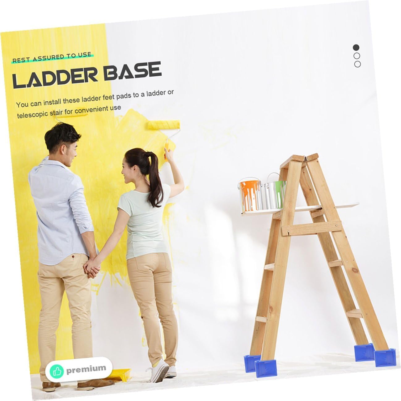 8pcs Non-Slip Ladder Foot Covers Rubber Pads for Extension Ladders Anti-wear Safety Protection Blue 61x61x17mm Feet Accessories