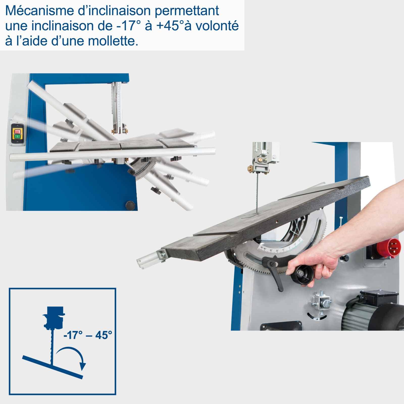 Scheppach Scie à ruban Basa 4 | 230V | 1500W | 2 vitesses | Hauteur de coupe 250mm | Largeur de coupe 375mm | Gabarit de coupe transversale & support inclus | Scie à ruban à bois