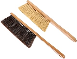 STOBAZA 2pcs Wooden Bench Brushes Fireplace Soft Bristles Long Wood Handle Dust Brush Household Cleaning Brush for Hearth Tidy Car Home Workshop Woodworking