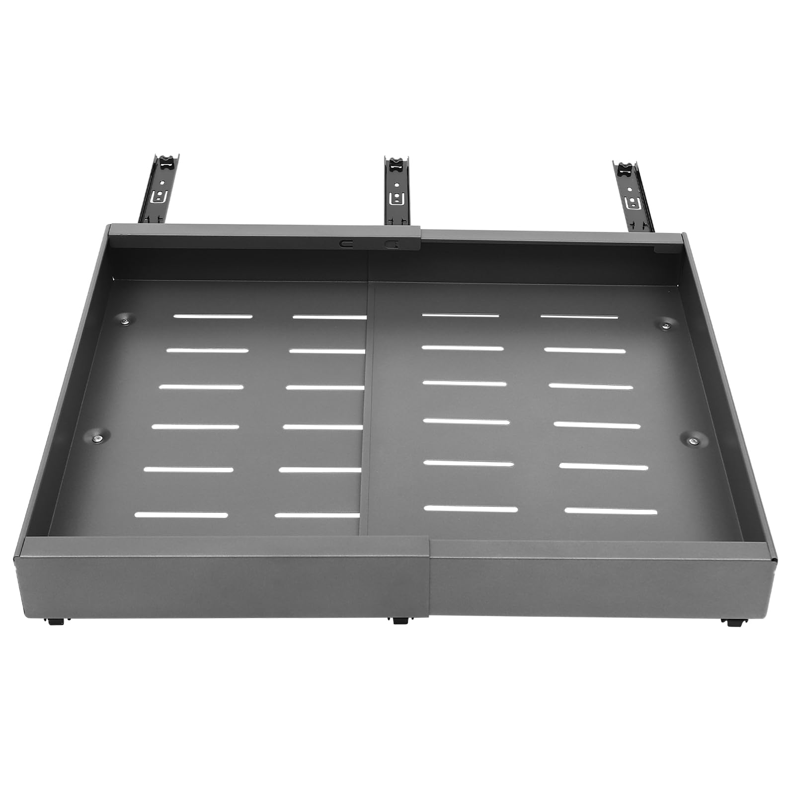 2 Stück Kohlenstoffstahl Grau 32-52 cm Modern Küche und Bad Teleskopschublade Ausziehbare Schublade Küche 50cm Tief Pull Out Cabinet Organizer Küchen Schrank für Schränke