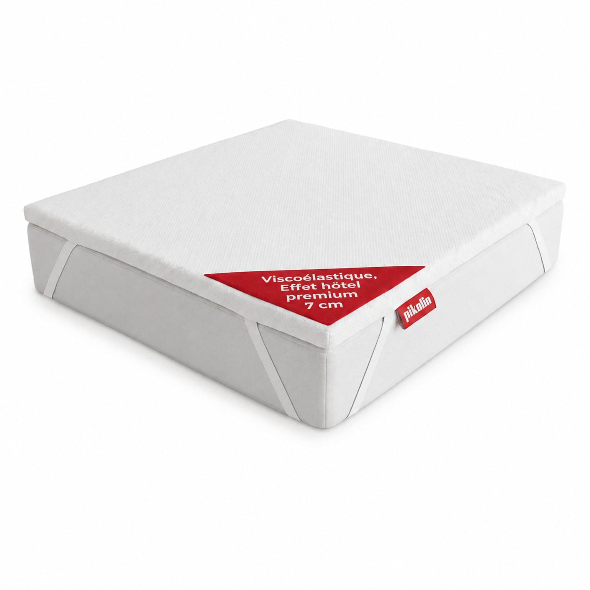 PIKOLIN Surmatelas Hôtel 80x190cm Épaisseur 7cm Mémoire Forme | Surmatelas style hôtel haut de gamme Mousse à mémoire de forme 7cm Tissu intérieur antidérapant Déhoussable et lavable
