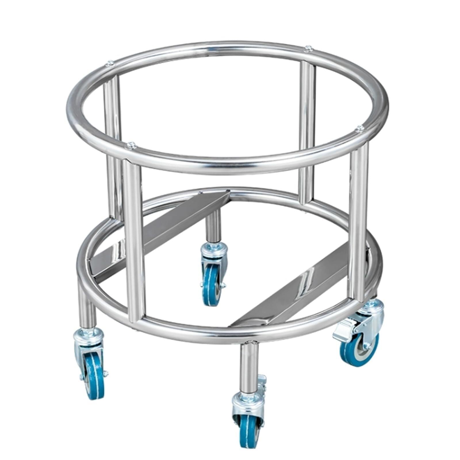 Carrello portavaso resistente con ruote girevoli in acciaio inox e carrello per zuppe commerciali per ristoranti e cucina (diametro 45 cm) ideale per mense e botti di latte