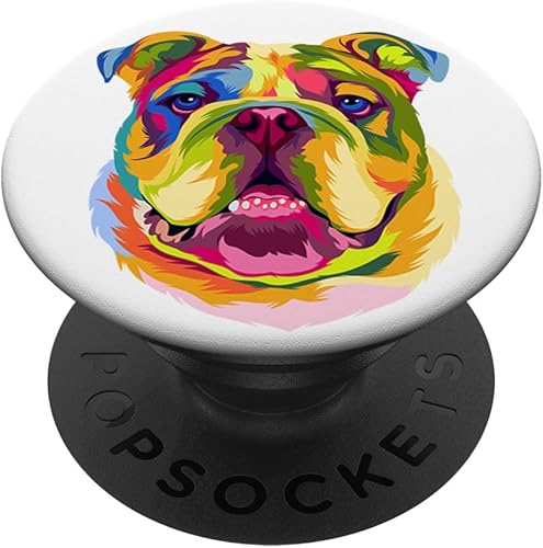 Pop Art Inglés Bulldog Pet Paw regalo hombres mujeres perro amante PopSockets intercambiable PopGrip