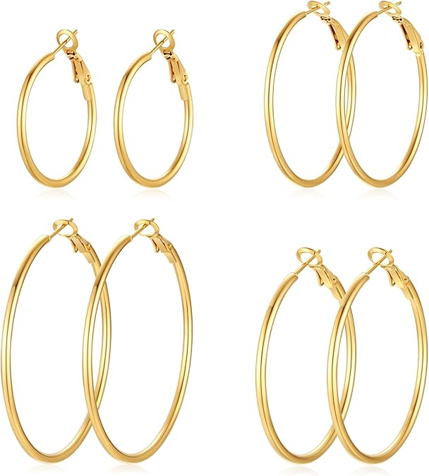 PICKBEAU Gold Plated Circle Earrings
