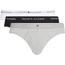 Tommy Hilfiger Uomo Slip Hipster Confezione da 3 con Fascia con Logo, Multicolore (Mid HTHR, Blck, TH Wht), L