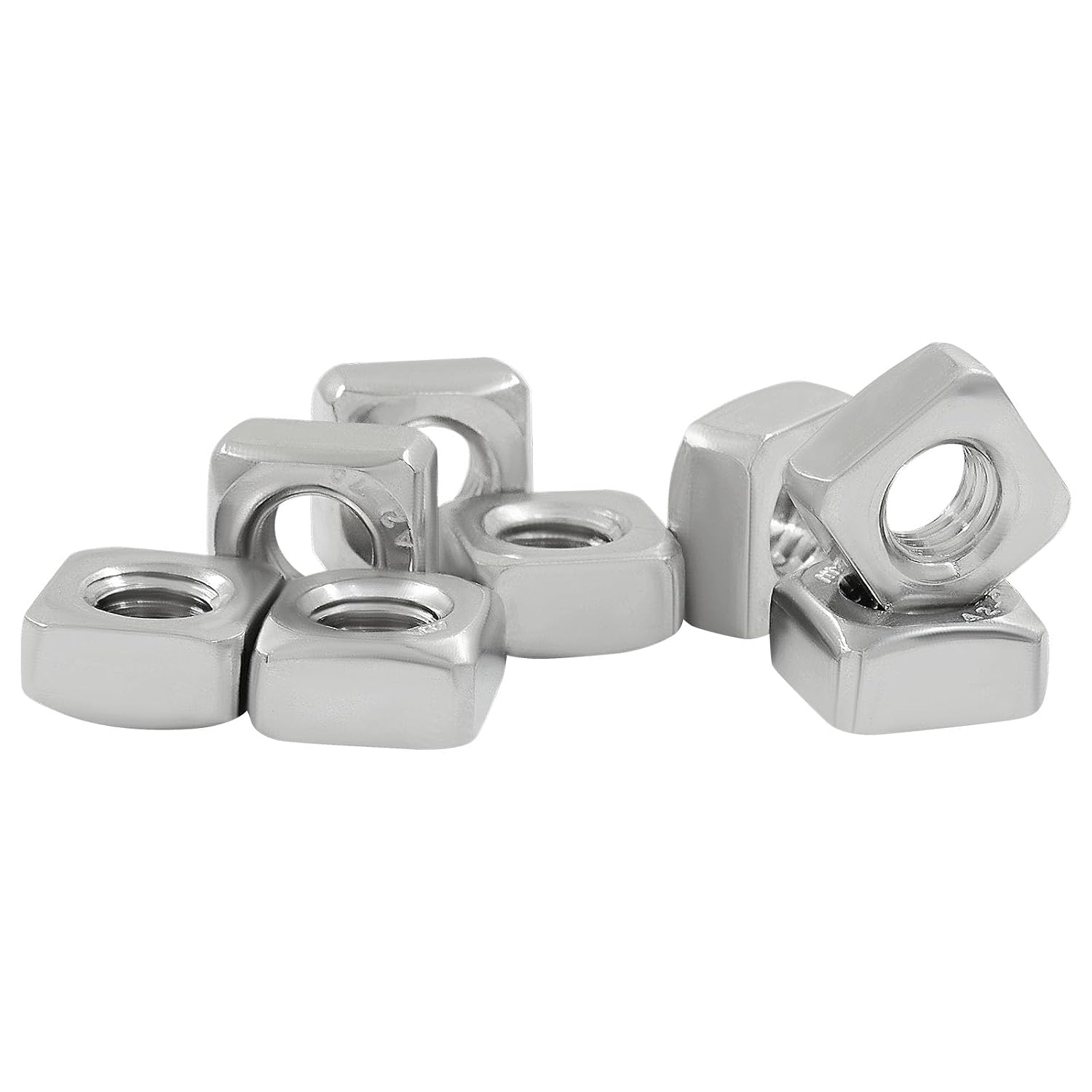 M10-1.5 Square Nuts, 10 Pack, 304 Stainless Steel