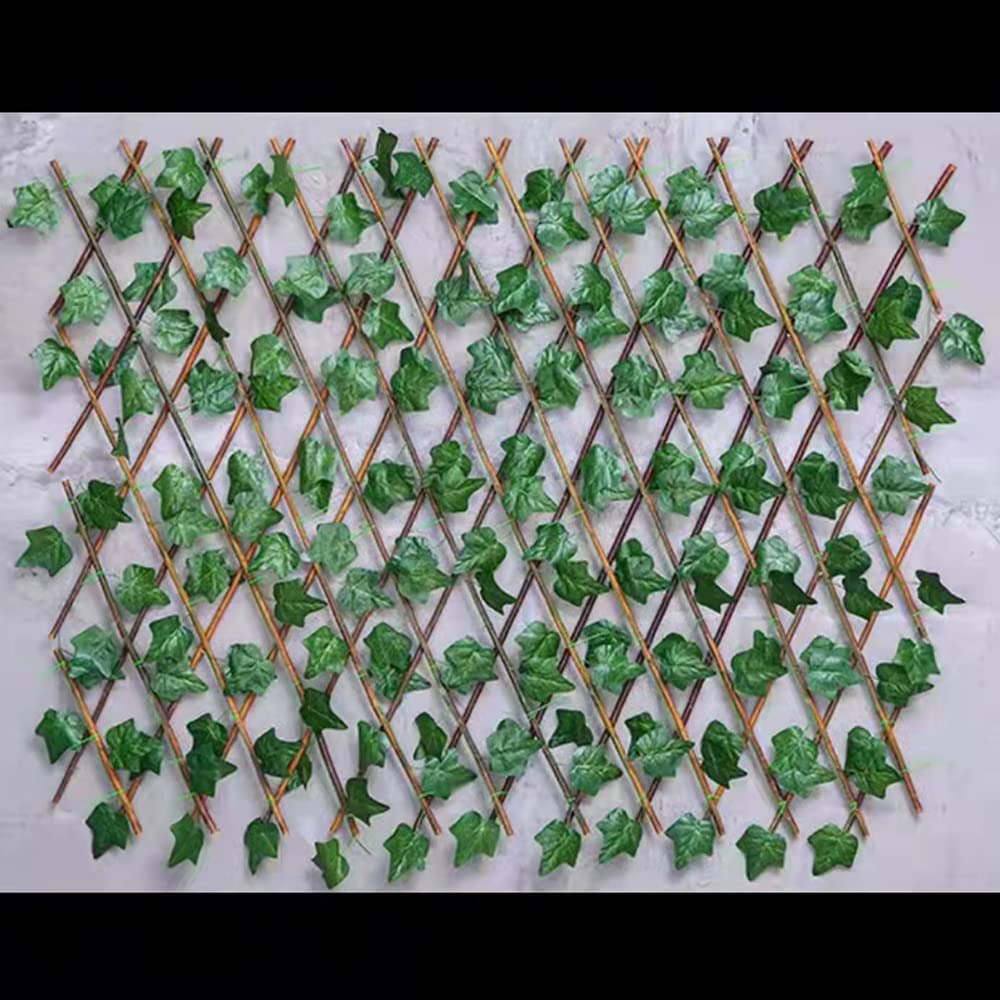 LINGWEI Expandable Fence Privacy Screen for Balcony Patio Outdoor,Garden Trellis,Decorative Faux Ivy Fencing Panel,Artificial Hedges.(Style-1 (4 pcs))