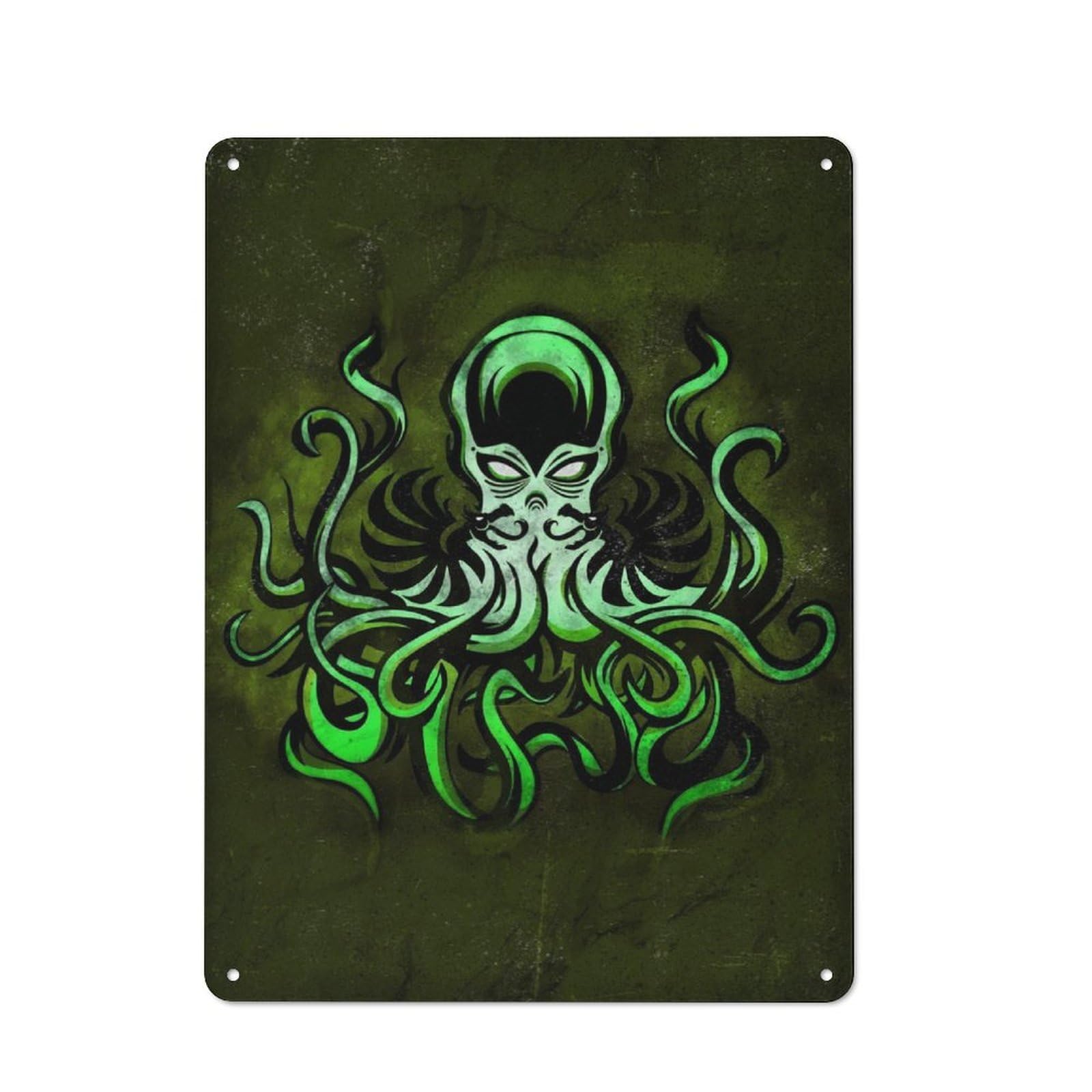 Junmoney Cthulhu In The Dark Industrial-Style Tin Sign 40X30cm For Pub Or Café, Suited To Pub Decor Enthusiasts