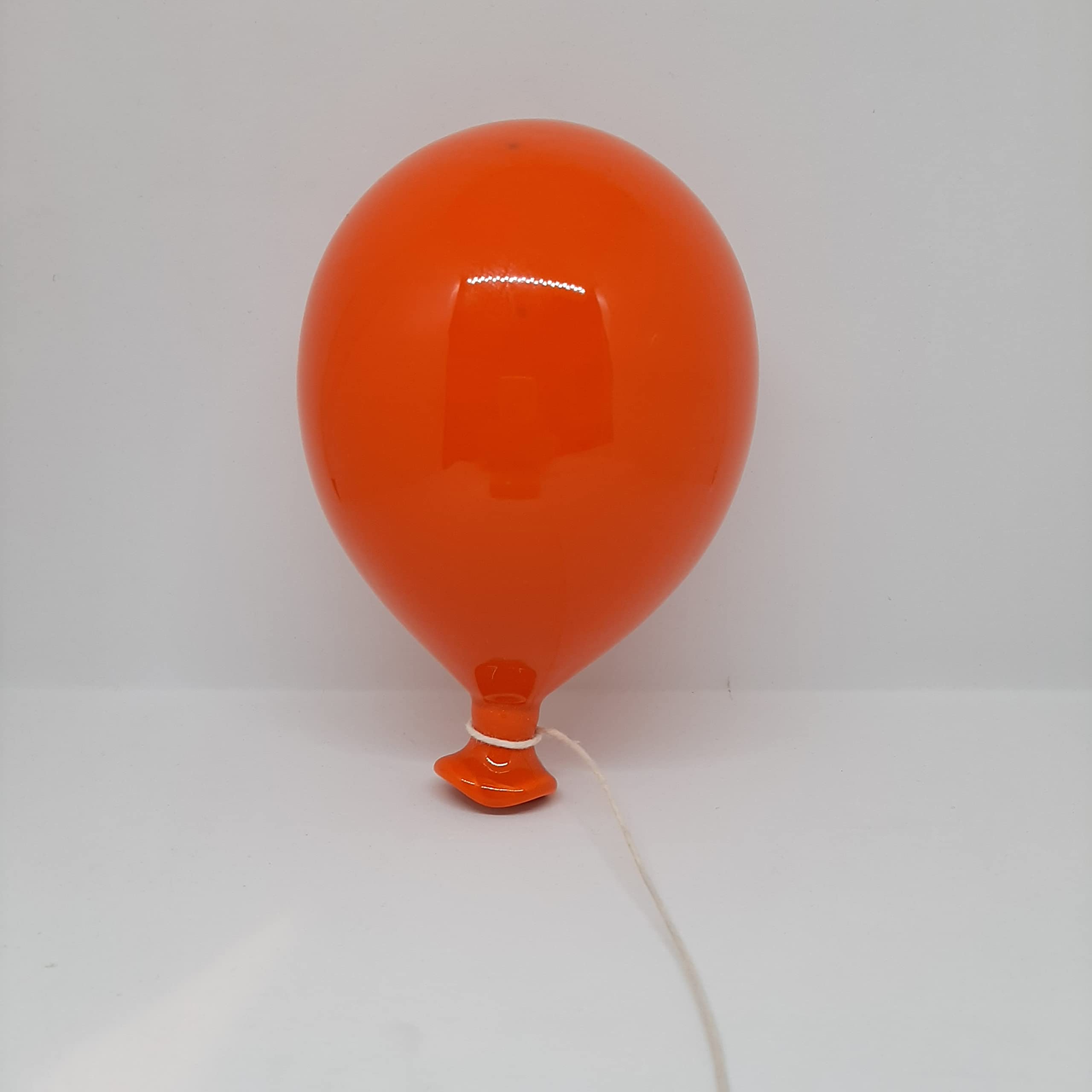 Palloncino in ceramica da appendere al muro, fatto a mano, artigianato, decorazione da parete, ideali per bomboniere (15 cm, ROSSO)