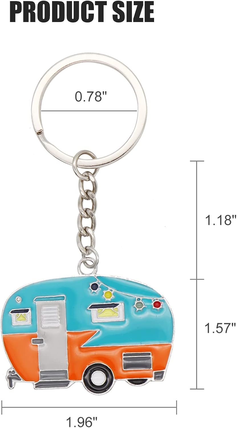 Miniatura 2 de 2 llaveros Happy Camper, encantadora llave de campista, juego de llaveros para pareja, llavero de regalo (azul + amarillo), Amarillo