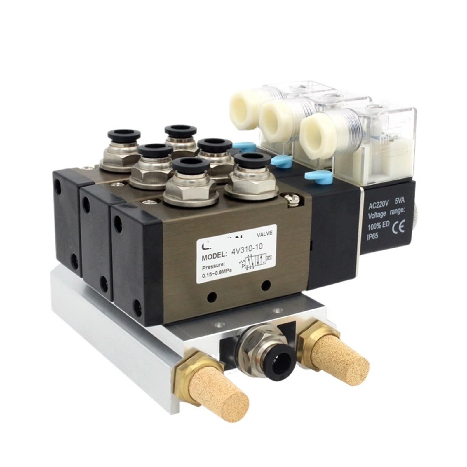 Électrovanne 4V310-10 5 voies 2 positions embase alu haute précision
