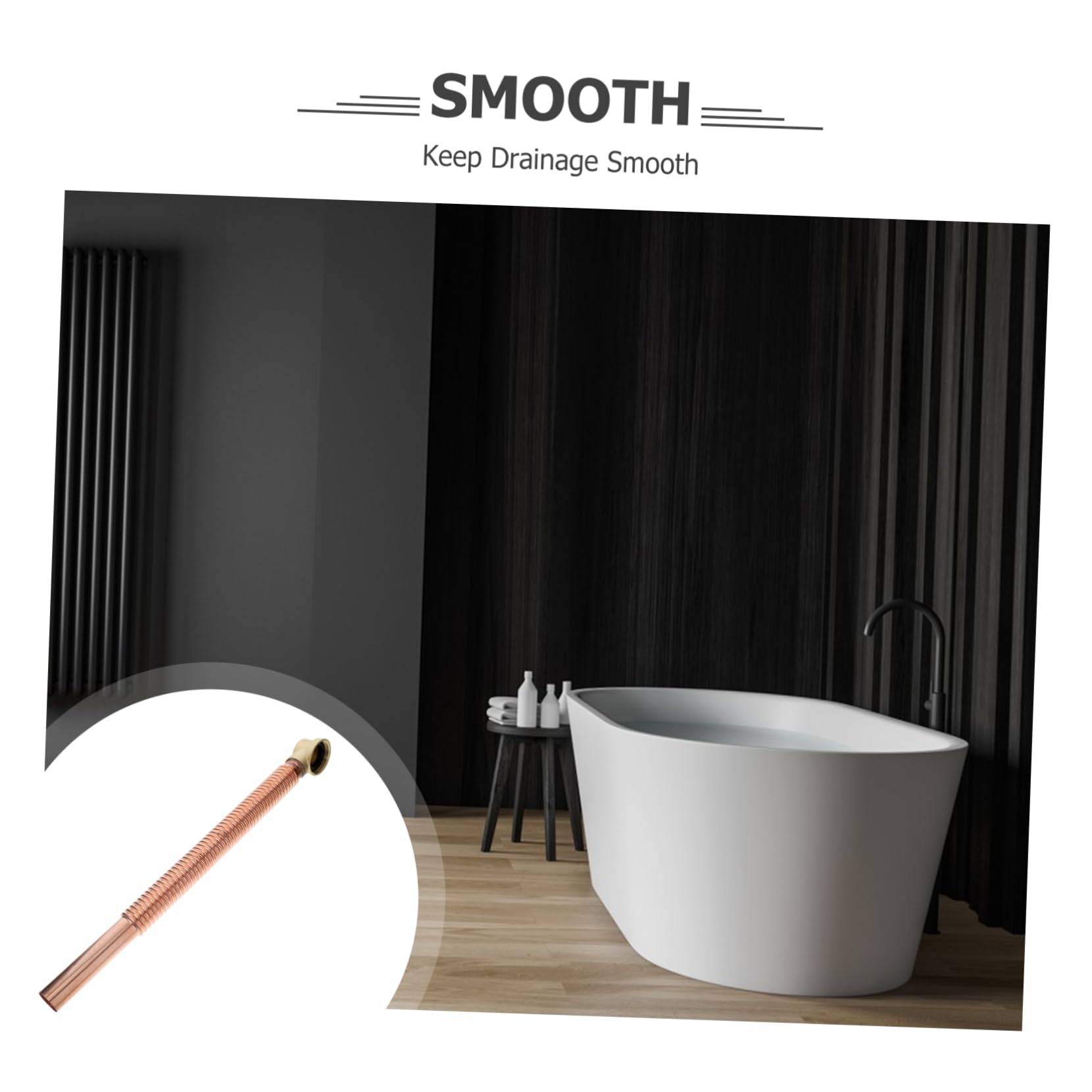 DOITOOL Manguera de Drenaje Flexible y Kit de Desagüe para Bañera Tubería de Cobre Resistente para Reemplazo del Drenaje Bañera y Accesorios de Baño