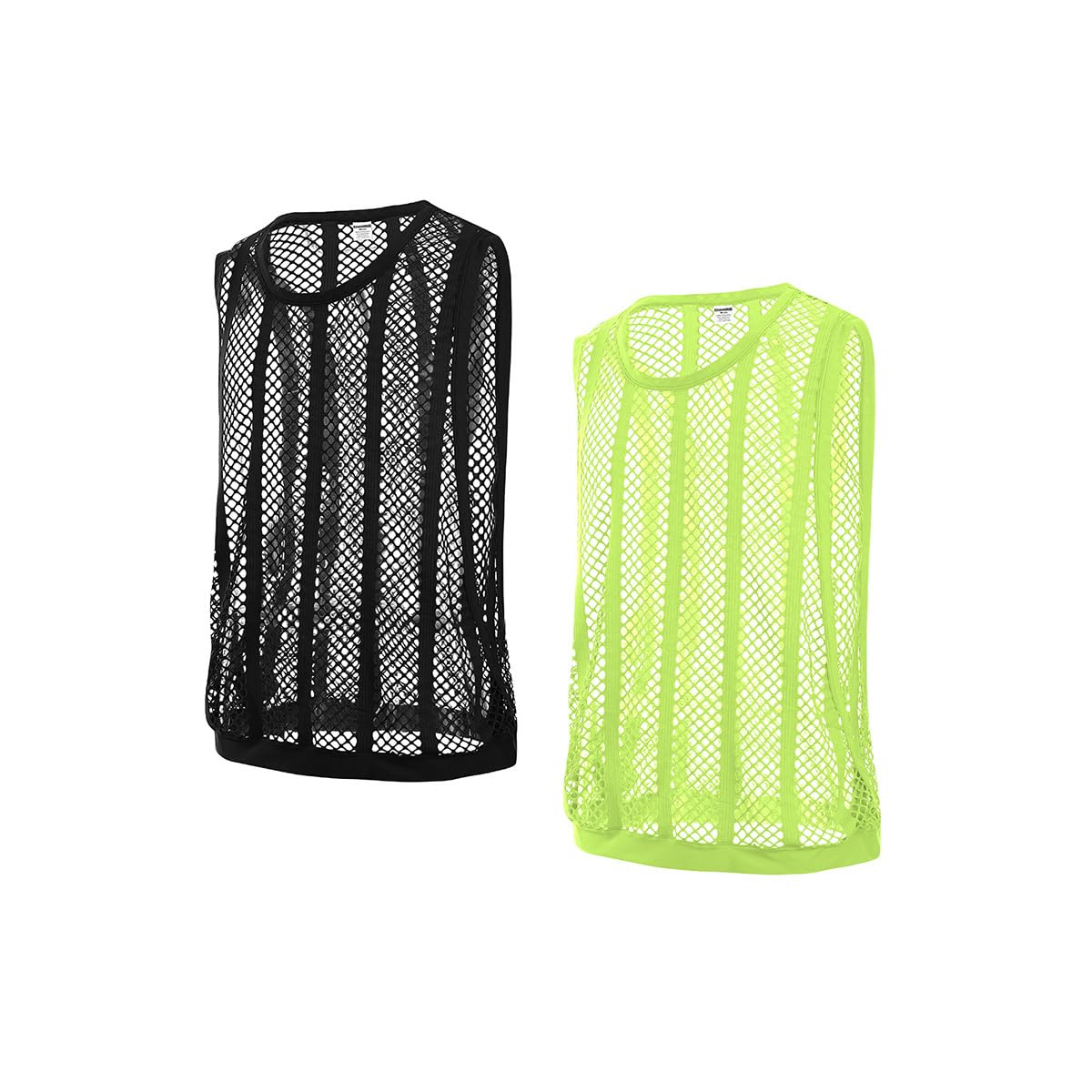 Durchsichtiges Fischnetz-Tanktop für Herren, ärmellos, gestreift, Netzstoff, enganliegend, Muskel-Top, Workout, Strand-Shirt