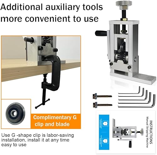 Miniatura 7 de Máquina de pelar cables manualautomática pelacables de cobre de manivela manual de 005-15 pulgadas portátil funcionamiento automático mejorado