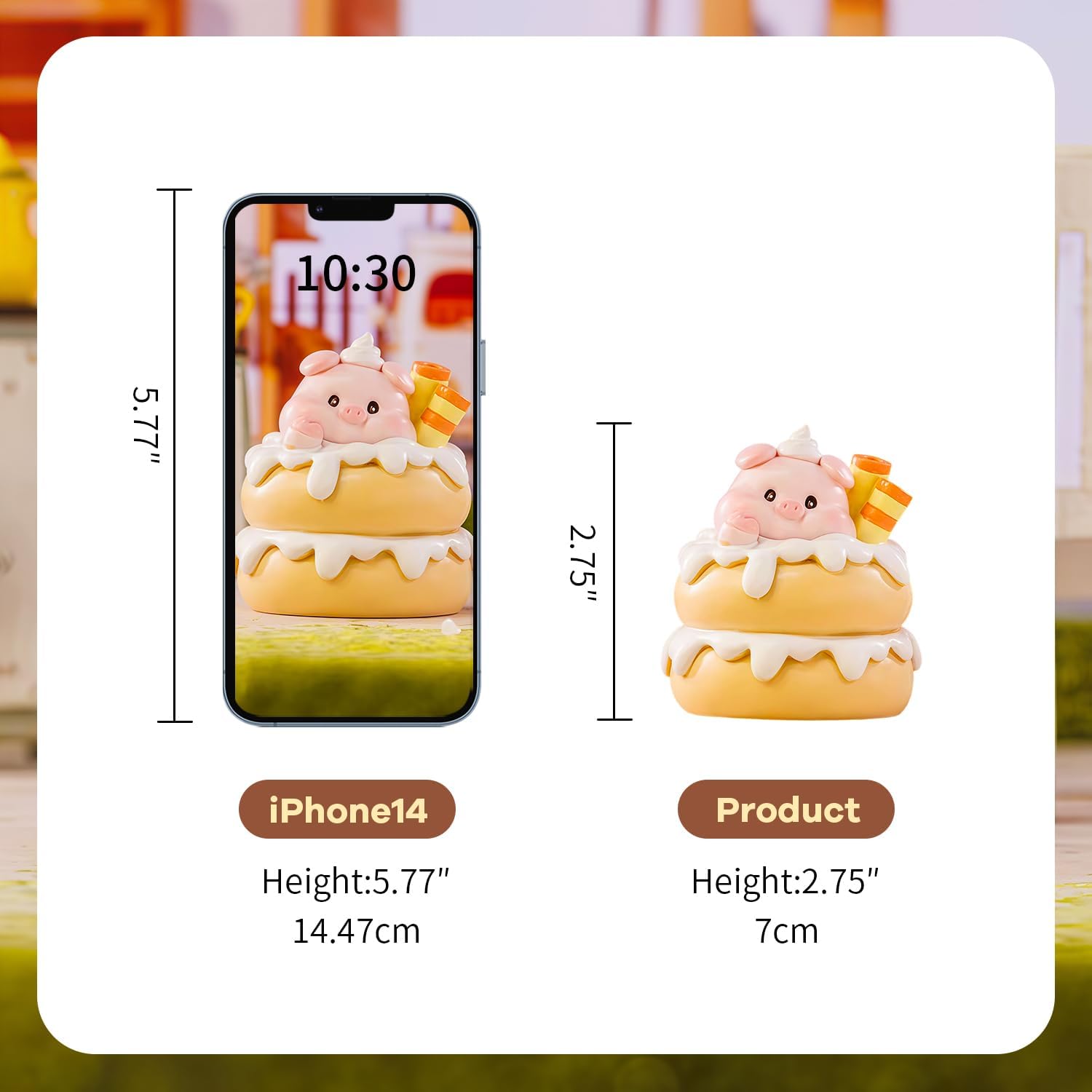 Pig Dessert House Series Blind Box Figures, Random Design Action Figures Collectible Toys for Birthday Gift, Home Decorations, Single Box