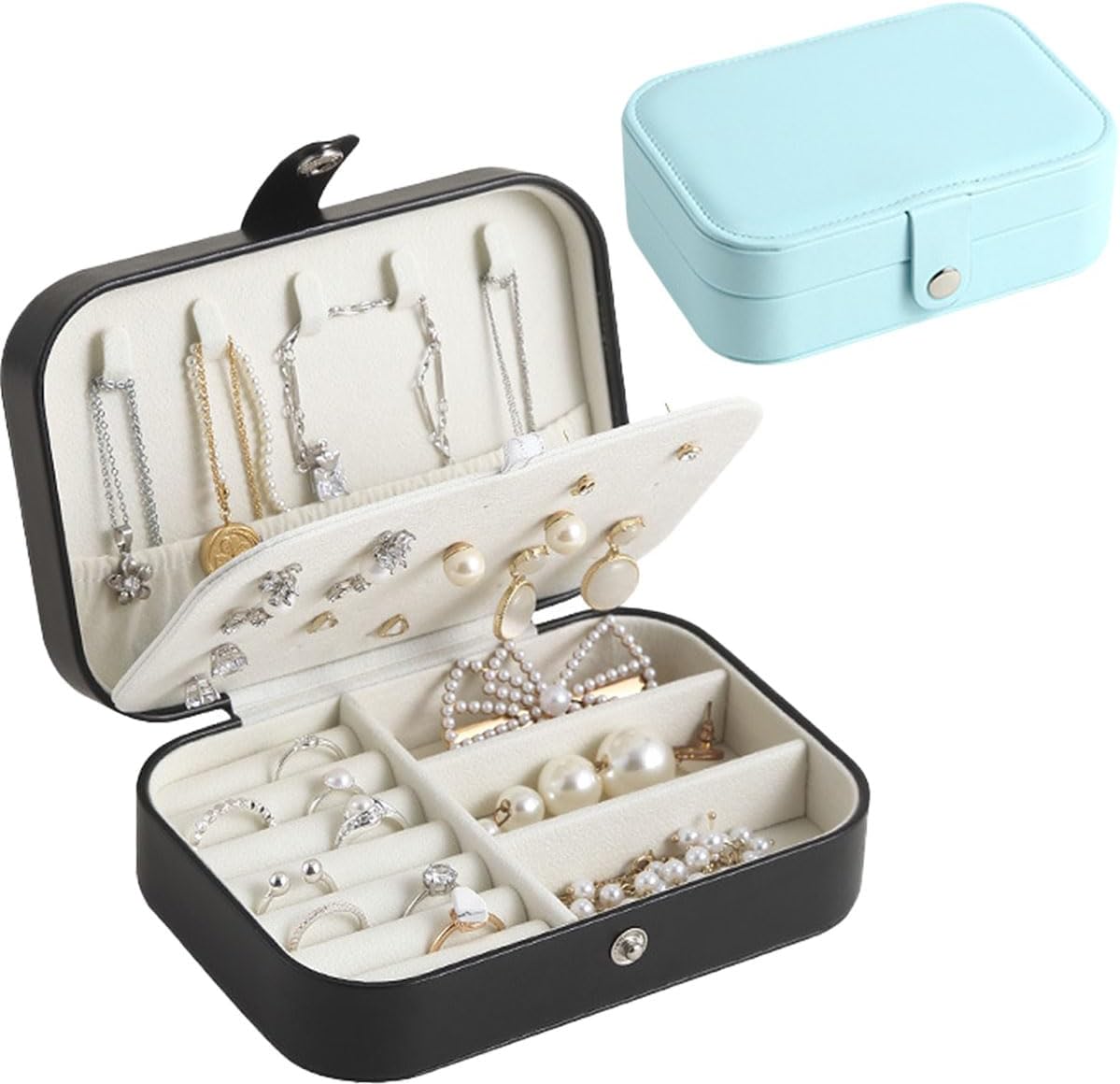 ジュエリーホルダーオーガナイザー - イヤリングオーガナイザー付きトラベルジュエリーボックス - 女性用ジュエリーオーガナイザー (