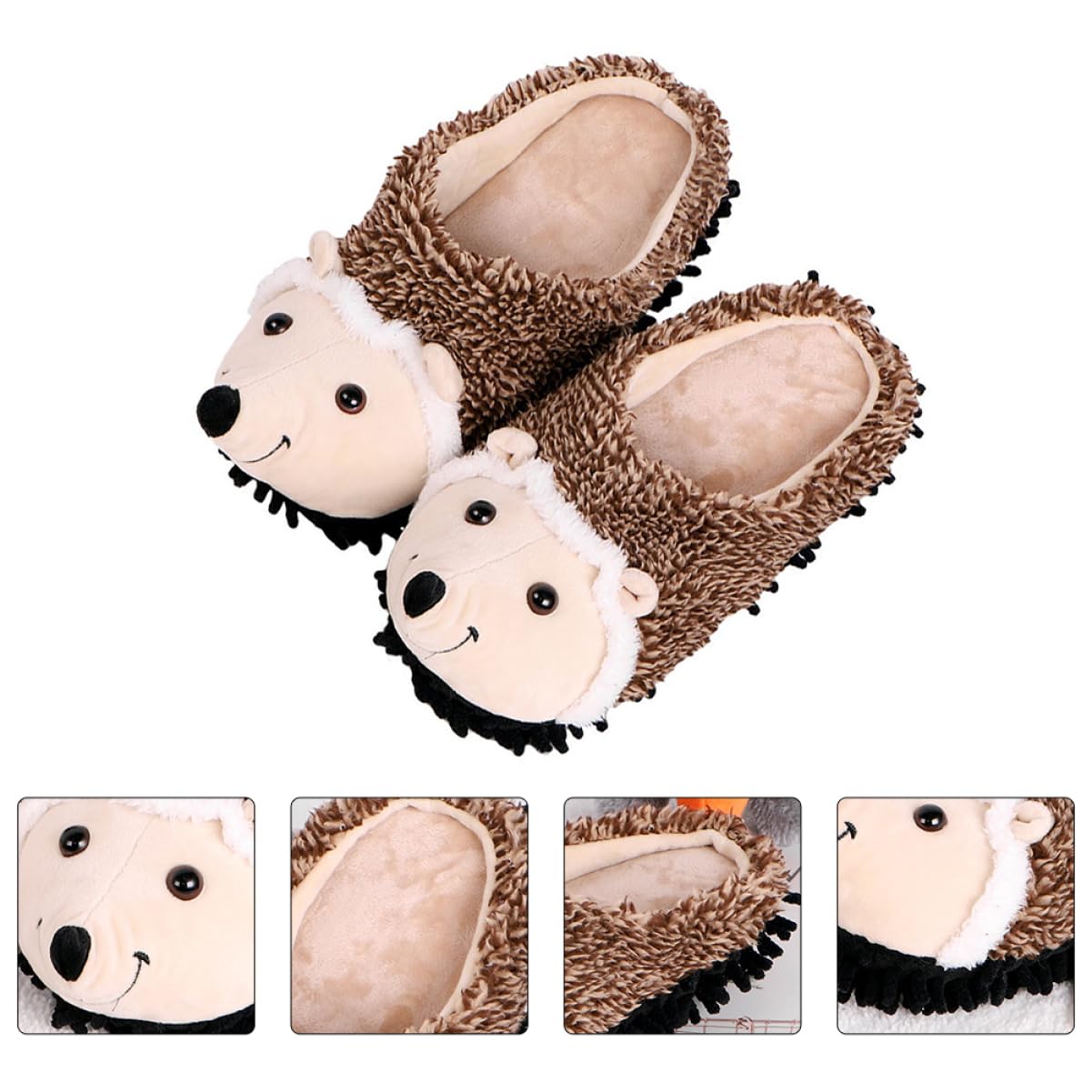 Pantuflas de Invierno de Felpa Erizo, 1 Par para Mujer y Niña