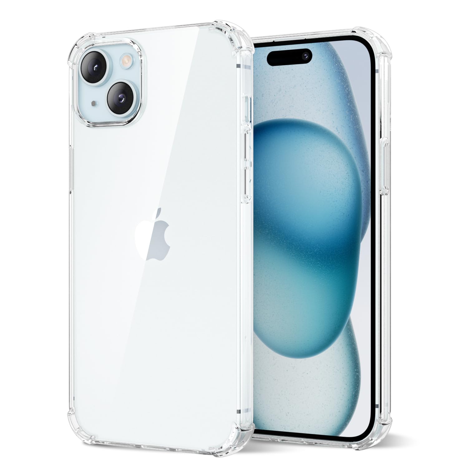 for iPhone 15 Plus Phone Case Clear, Transparent Crystal Thin Slim Flexible TPU Cover, Non-Yellowing Soft Silicone for Women Girl Cute, Protective Shockproof Bumper, Clear