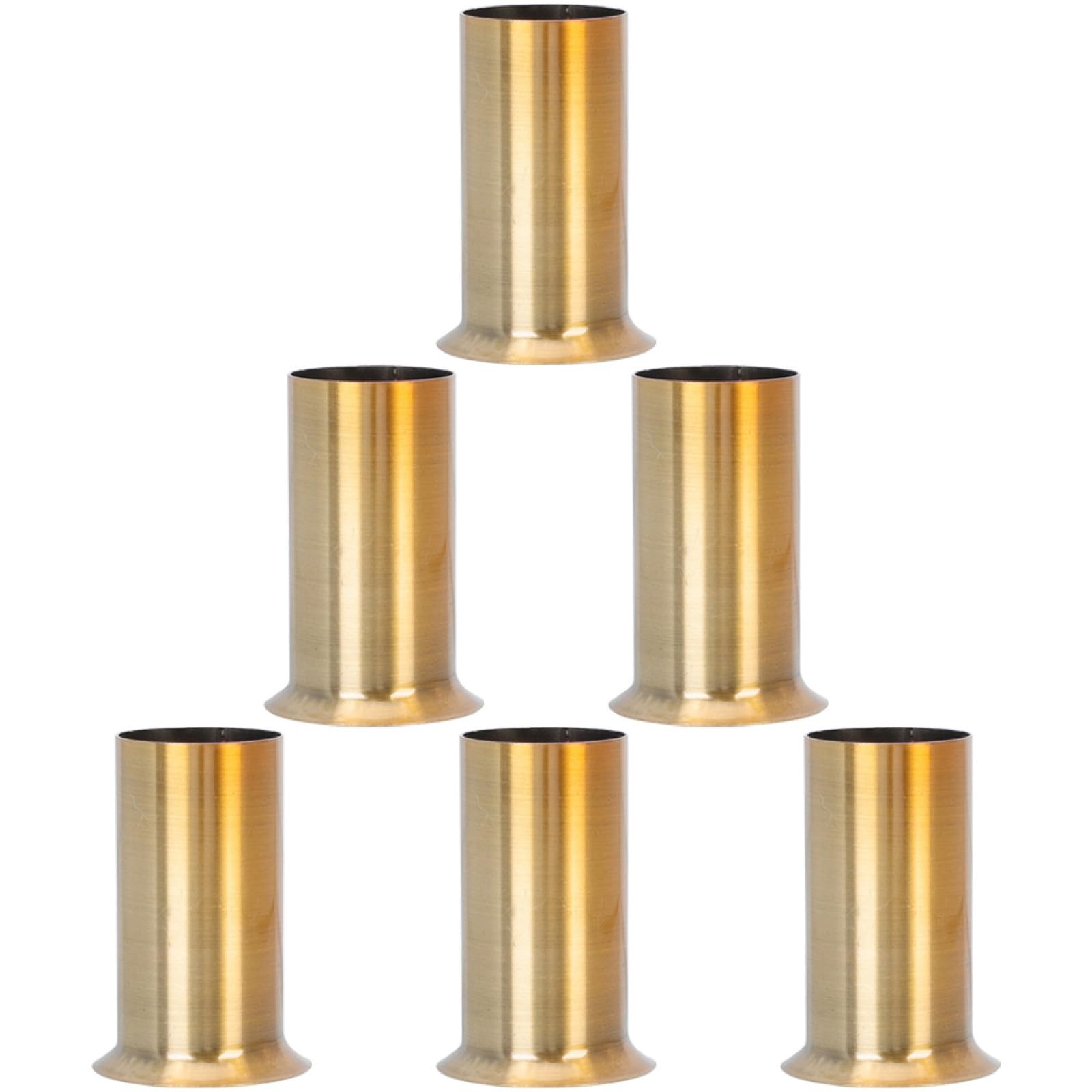 Homoyoyo 6pcs Flanging Sleeve Lamp Base Sleeve E14 Socket Crystal Chandelier Candle Casing Iron Tube Lighting Parts 30x80mm Antique Brass for Crystal Chandeliers