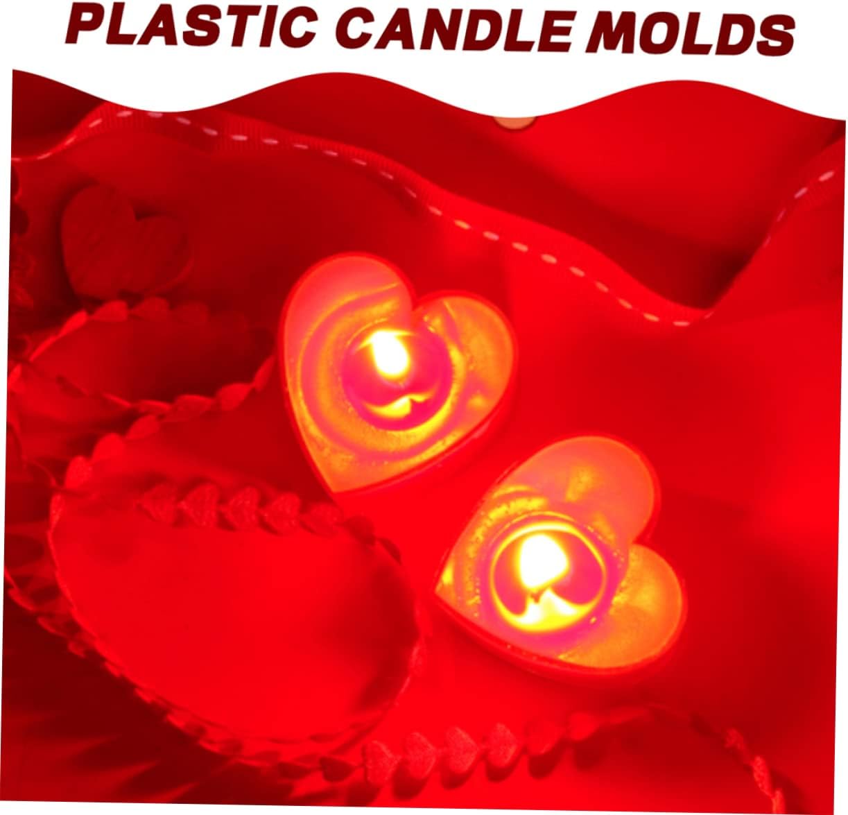 TEHAUX 75sets Heart Shape Candle Containers Wick Holders Candle Making Kit Wax DIY Craft Supplies