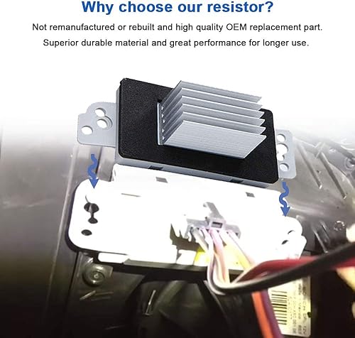 Miniatura 5 de Kit de resistencia del motor del ventilador HVAC con arnés de repuesto para Chevy Silverado Tahoe Trailblazer Suburban Avalanche GMC Sierra Envoy