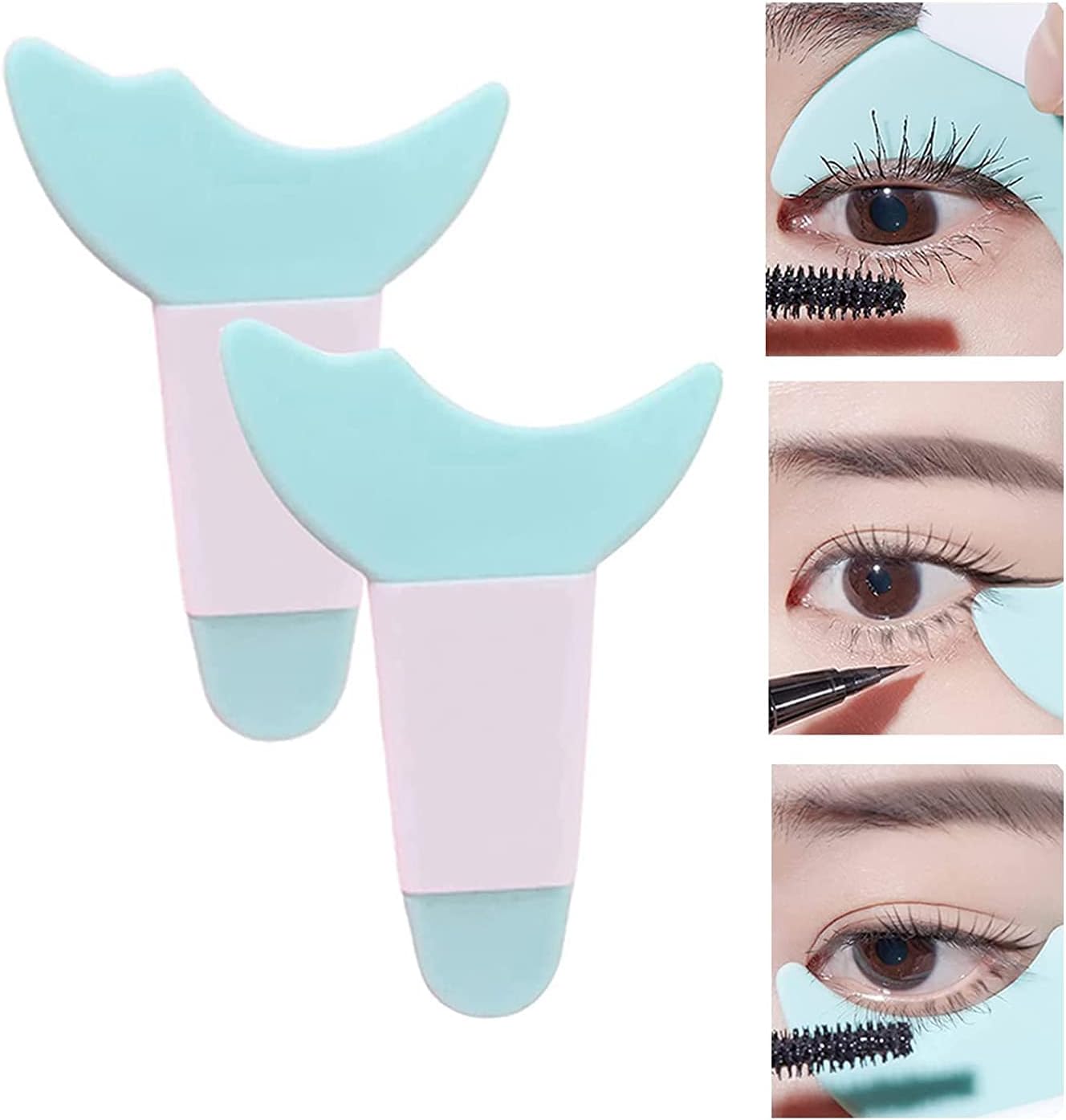 2 Pcs Mascara Eyelash Shield Applicator Guard Tool, Multifunction Eyelash Eyeshadow Auxiliary Guard Pads, Lazy Quick Eye Makeup Tool