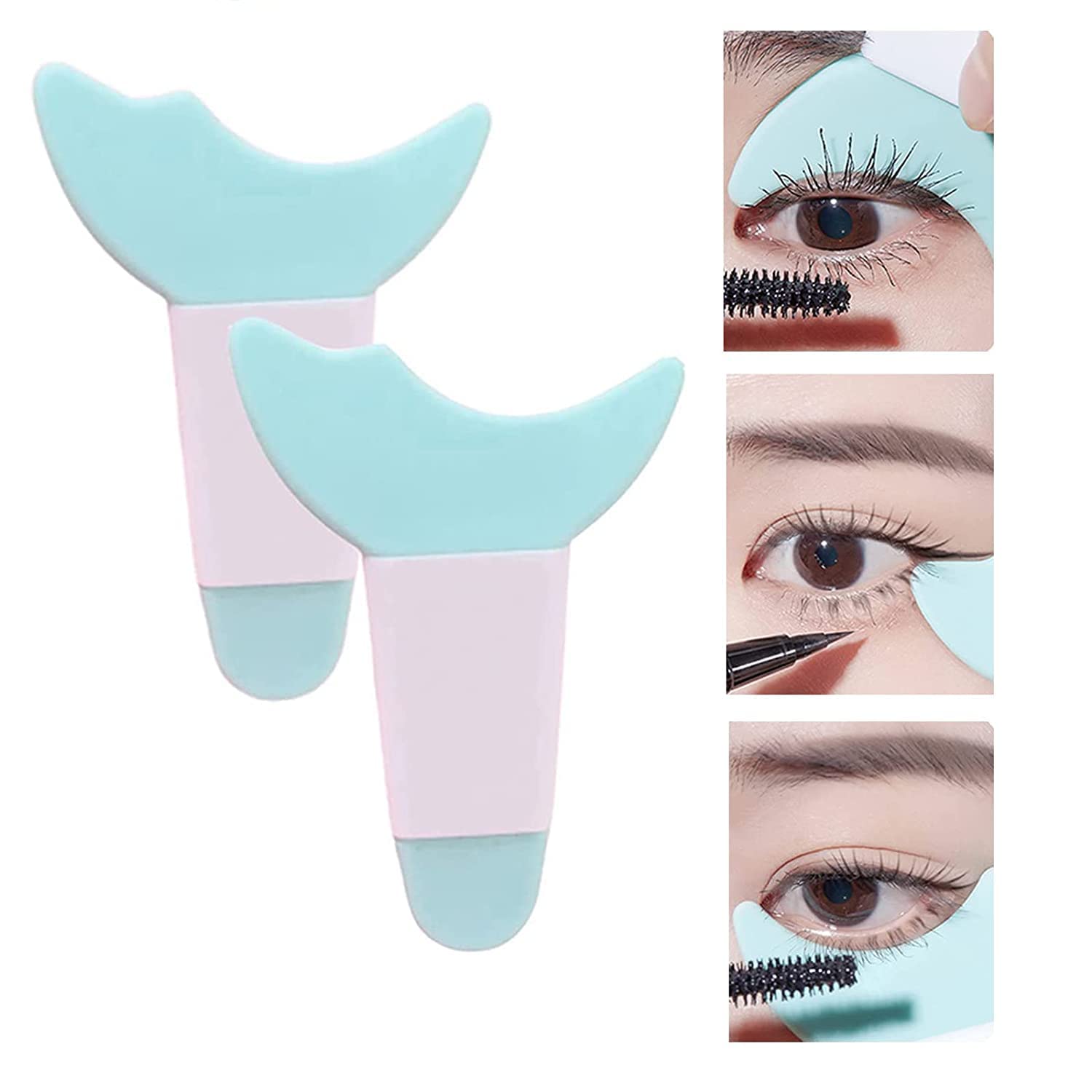 2 Pcs Mascara Eyelash Shield Applicator Guard Tool, Multifunction Eyelash Eyeshadow Auxiliary Guard Pads, Lazy Quick Eye Makeup Tool