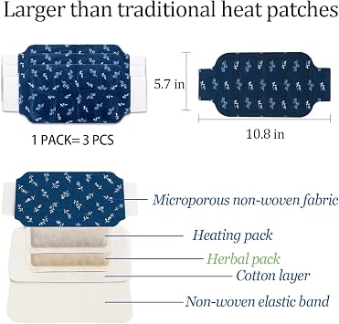 Heat Patches for Period Cramps,Portable Heat Patches for Lower Back,3s Fast Warm Up, Pain Relief as Anniversary