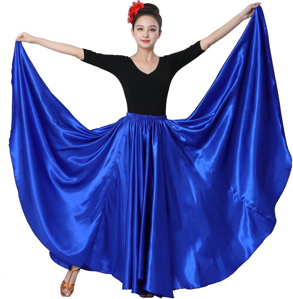 Womens Full Ankle Length Retro Long Maxi Tea Skirt for Dance Halloween Costume Party Cosplay Renaissance Festival Faire - Image 2