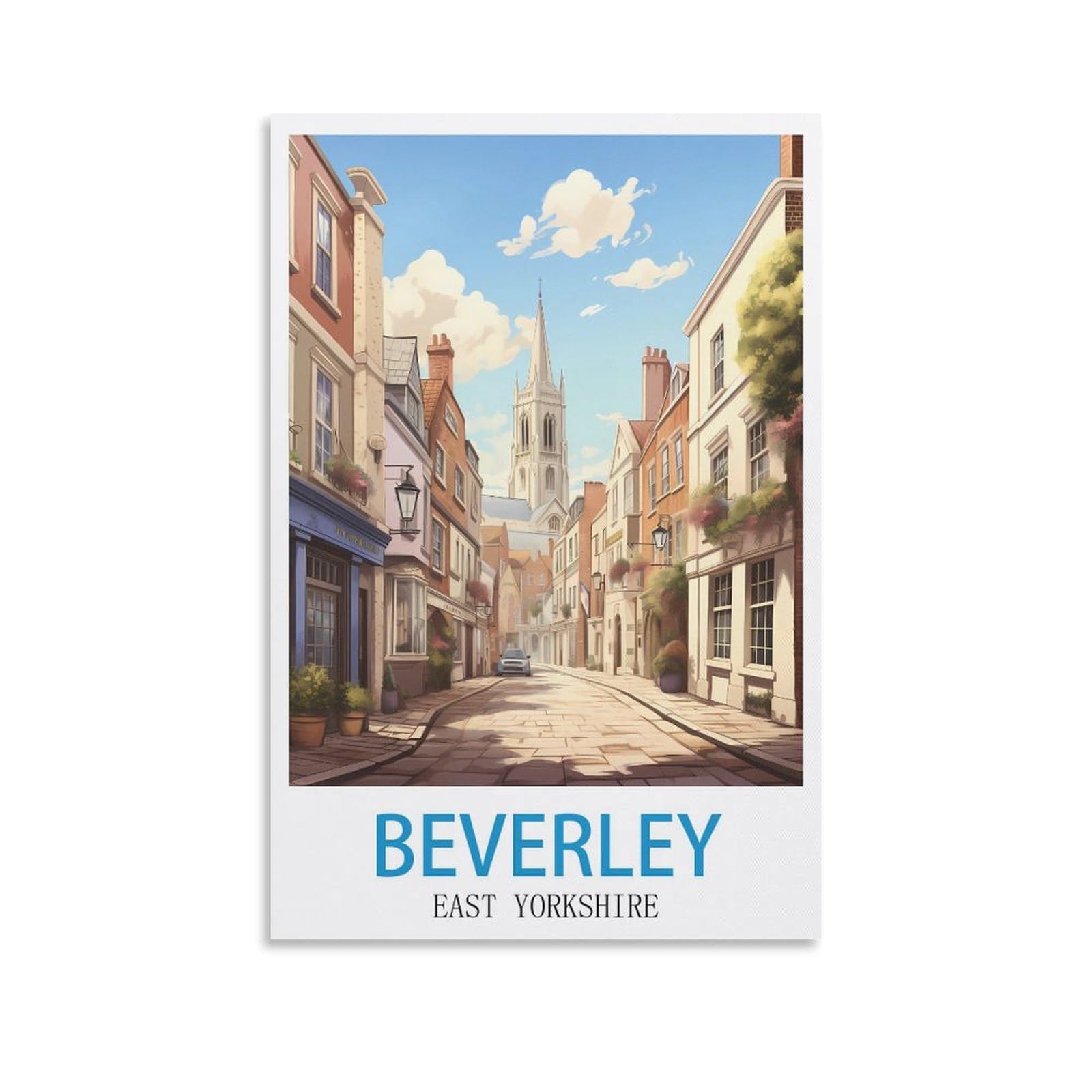 CEYHNO Beverley East Yorkshire Vintage Travel Poster 08x12inch(20x30cm) Canvas Art Poster And Wall Art Picture Print Modern Family Bedroom Decor