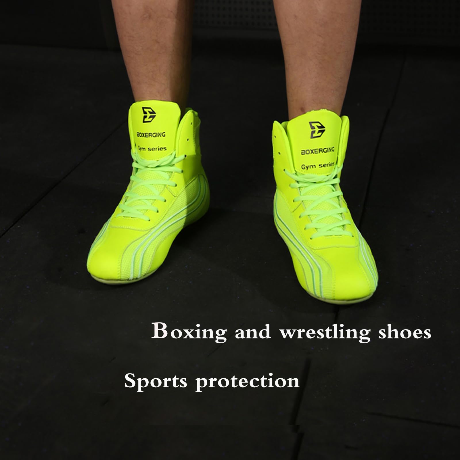 Scarpe da Boxe,Scarpe Boxe Uomo,Scarpe da Boxe Alte,Scarpe da Boxe Traspiranti,Traspirante,Suola in Gomma,Antiscivolo,Comfort,Bodybuilding,Stacco,Sollevamento Pesi,Wrestling