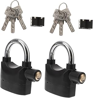 Parliky 2 Peças Anti-Alarme Fechadura De Alarme Para Casa Fechadura De Capacete De Motocicleta Véu De Noiva Fechadura De Porta Leve Fechadura De Bicicleta Cadeados Com Chave Fechadura De