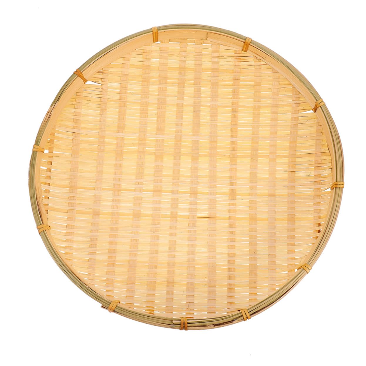 SOLUSTRE 1Pc Woven Round Dustpan Basket Versatile Food Tray Storage Organizer for Home Kitchen Cleaning Stackable Design