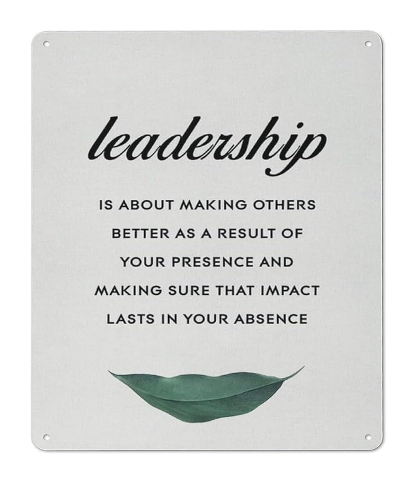 IDGTTLDF Business Leadership Quote Retro Metal Sign Motivational Office Decor Gift for Coworker or Boss (8 X 12 in)
