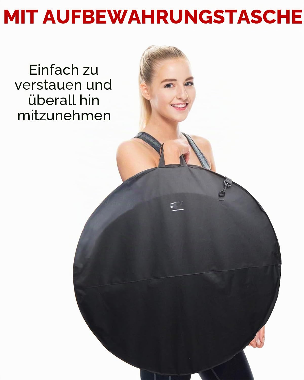 DASKING Aerial Hoop mit ZubehöR Aufbewahrungstasche - Hochwertig Rot 85/90 cm Lyra Hoop Aerial Yoga Set füR Tanz Kunst Yoga Zirkus Luftring Akrobatik, 2 Tonnen-Sicherheitssystem Aerial-Hoop