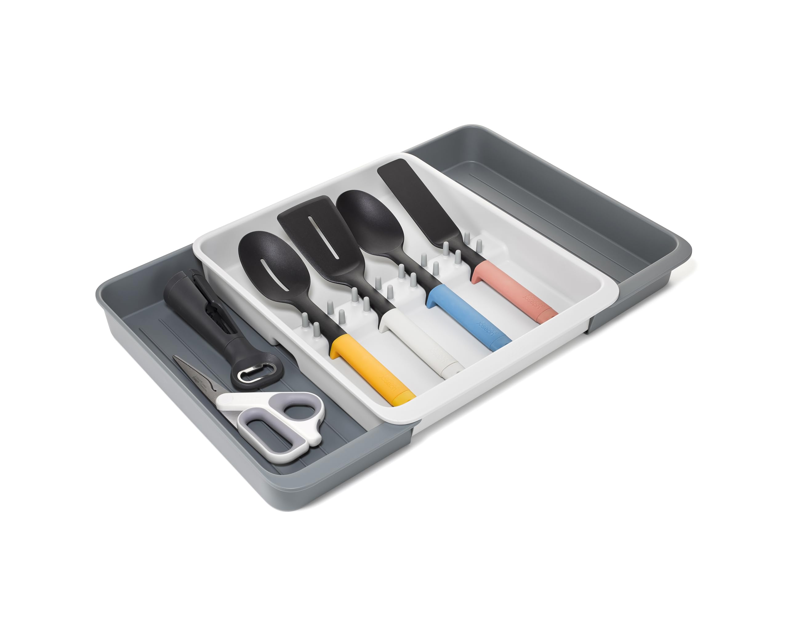 Joseph Joseph DrawerStore Expanding Utensil and Gadget Organiser, Expandable Tray for Kitchen Drawer, Recycled Plastic