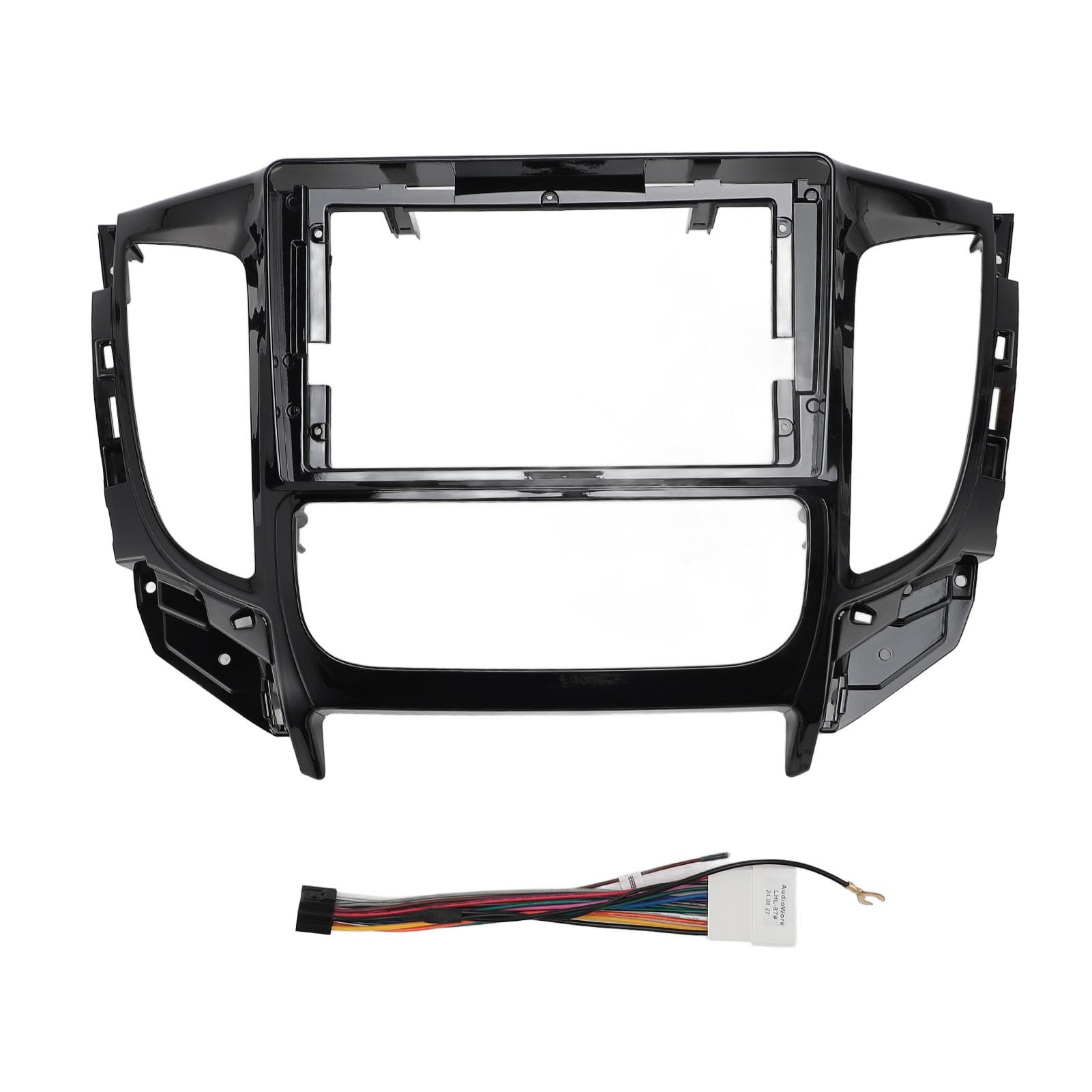 Jiawu 2 DIN Fit Navigation Ramka Radiowa dla Triton 2015-2018, Elegancki Czarny Panel Stereo DVD, Komenda Płyty Instalacyjnej Prostej Pojazdu (z przewodem zasilającym)